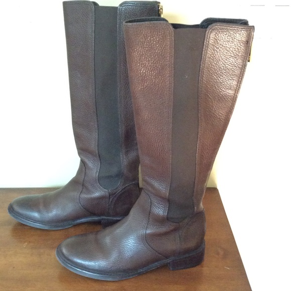 Tory Burch Christy Pebbled Leather Riding boots - Picture 3 of 7